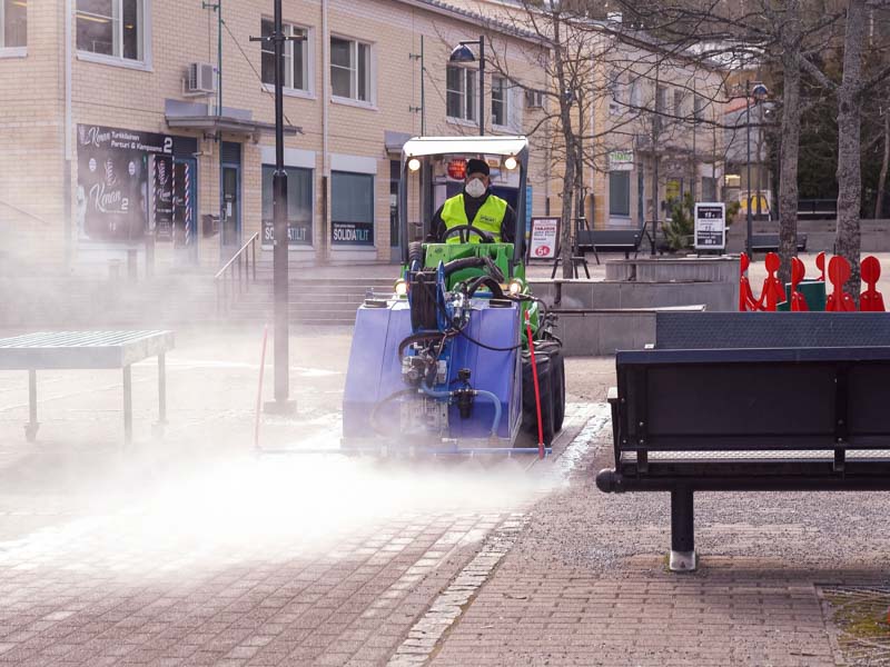 Desinfektion av ett torg