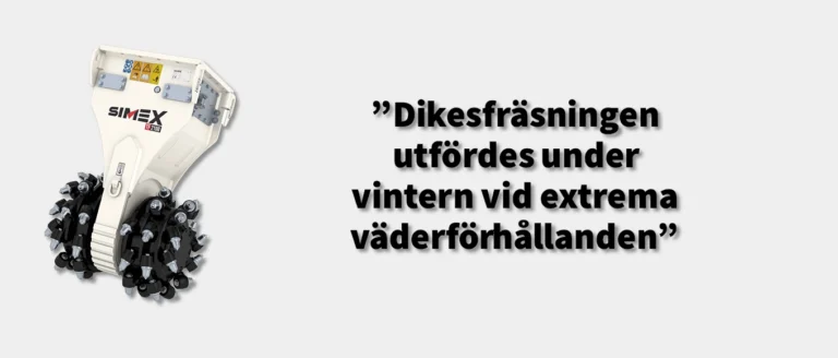 En rotationsfräs som fräst rörgravar under extrem kyla.