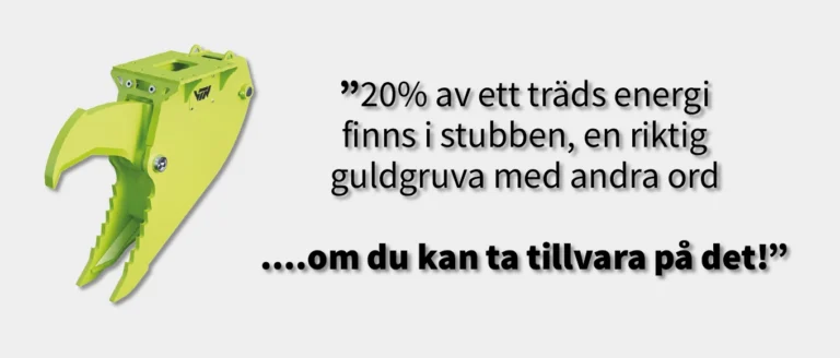 Bild på en stubbklipp som används för att utvinna bioenergi ur stubbar.